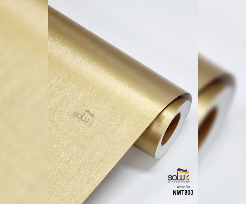 Film nội thất vân xước kim loại màu vàng đồng Solux NMT 803