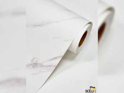 Solux NM 401 – Phim nội thất họa tiết vân đá tự nhiên màu trắng ngà