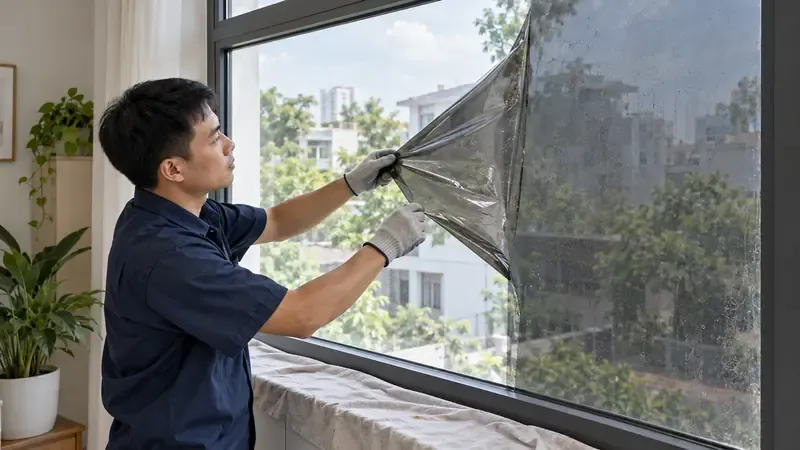 Cách Bóc Phim Cách Nhiệt Cũ, Làm Sạch Keo Và Chuẩn Bị Dán Lại