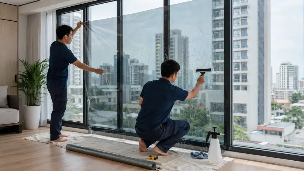 Quy Trình Dán Phim Cách Nhiệt Nhà Kính Gồm Những Bước Nào?