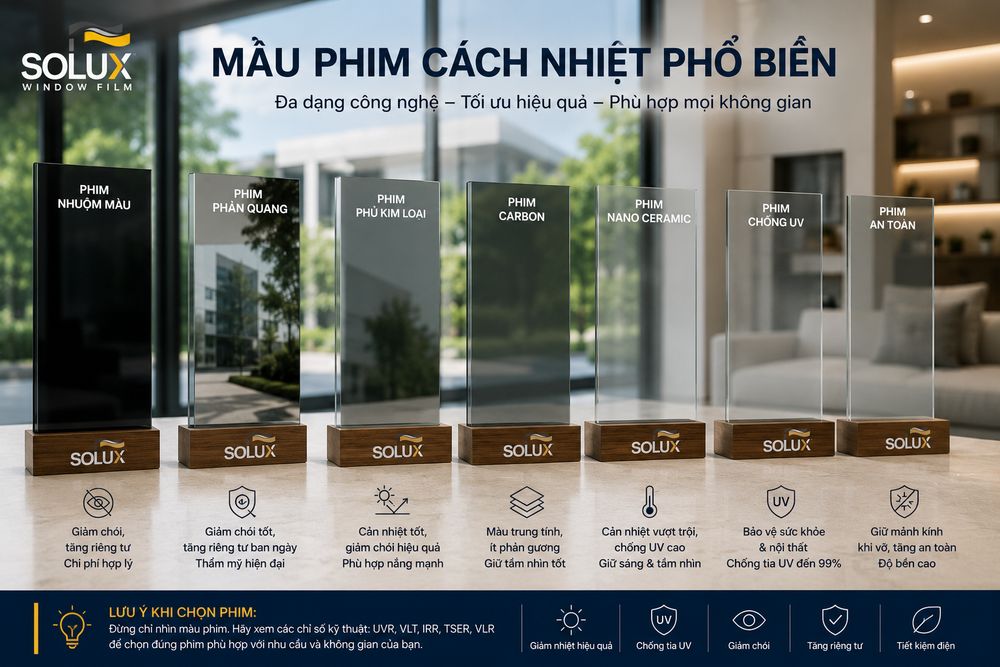 Mẫu phim cách nhiệt phản quang carbon và nano ceramic