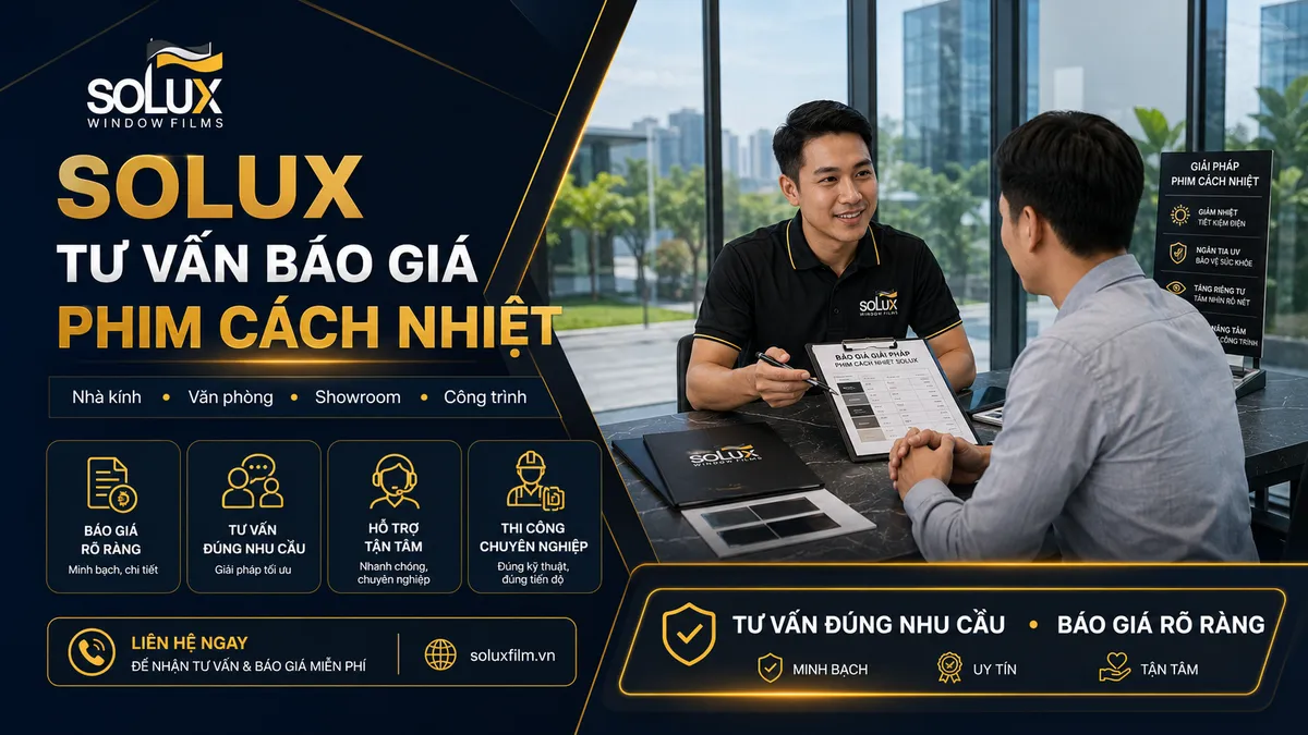 Solux tư vấn báo giá và thi công phim cách nhiệt công trình