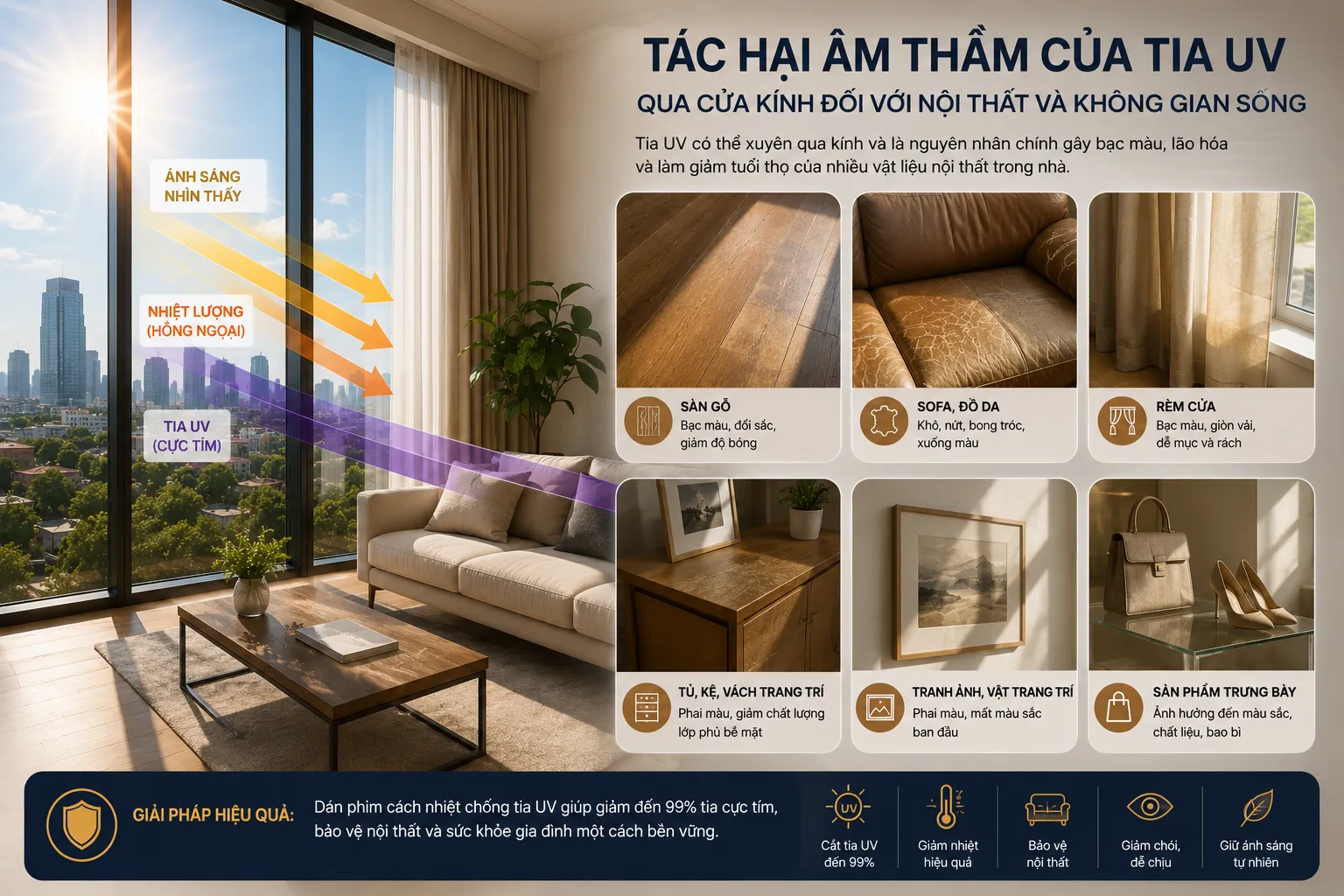 Tác hại âm thầm của tia UV đến công trình mà ban không hay biết