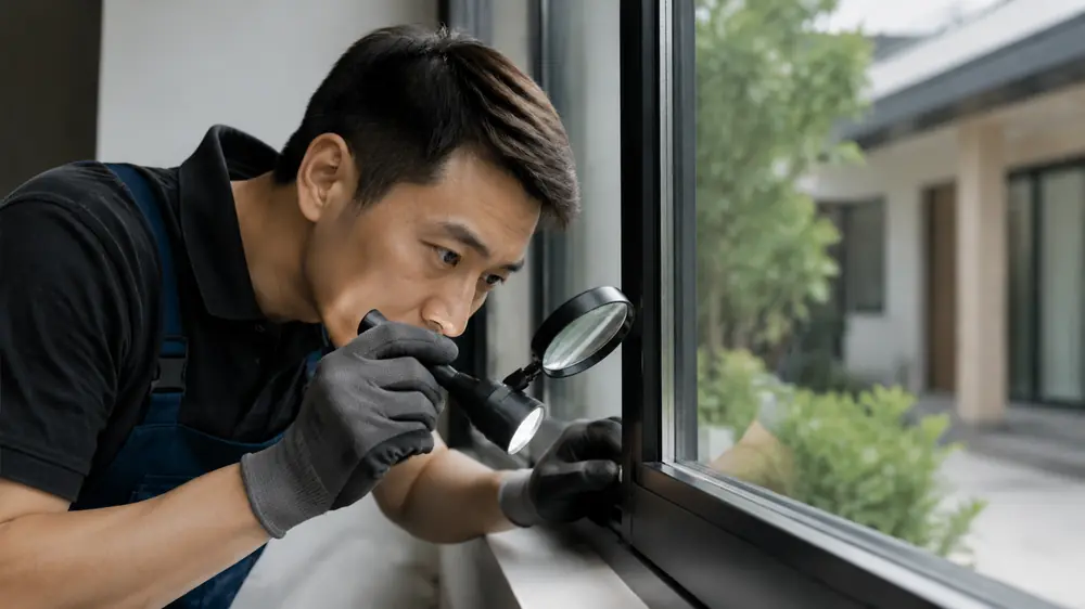 Kiểm tra cạnh kính và tình trạng khung trước khi dán phim