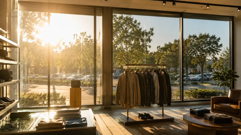 Dán Phim Cách Nhiệt Showroom Giữ Sáng, Chống UV 2 showroom kính bị ánh nắng chiếu gây nắng bí